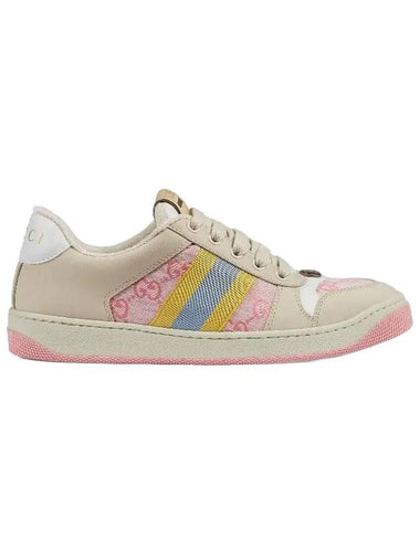 Screener GG Low-Top Sneakers Pink Beige - GUCCI - BALAAN 1