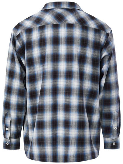 RESTOCK Ombre side zip up shirt blue check MSH2095 - IFELSE - BALAAN 2