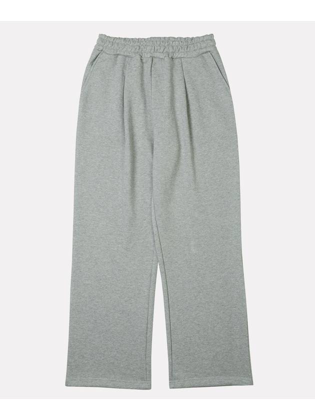 One Tuck Wide Sweat Wide Pants Melange Grey - ALEX&AIDEN - BALAAN 2