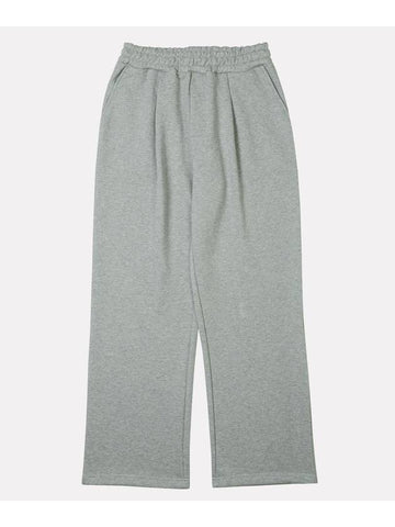 One Tuck Wide Sweat Wide Pants Melange Grey - ALEX&AIDEN - BALAAN 1