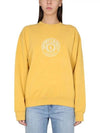 Connecticut Crest Crew Neck Cotton Sweatshirt Yellow - SPORTY & RICH - BALAAN 6