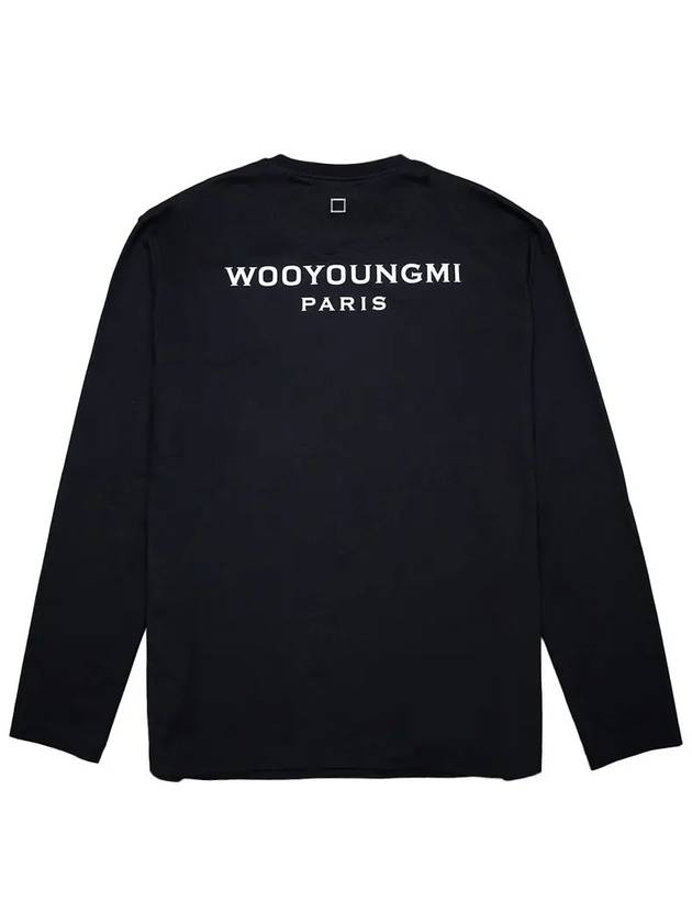 Cotton Back Logo Long Sleeve T-Shirt Black - WOOYOUNGMI - BALAAN 3