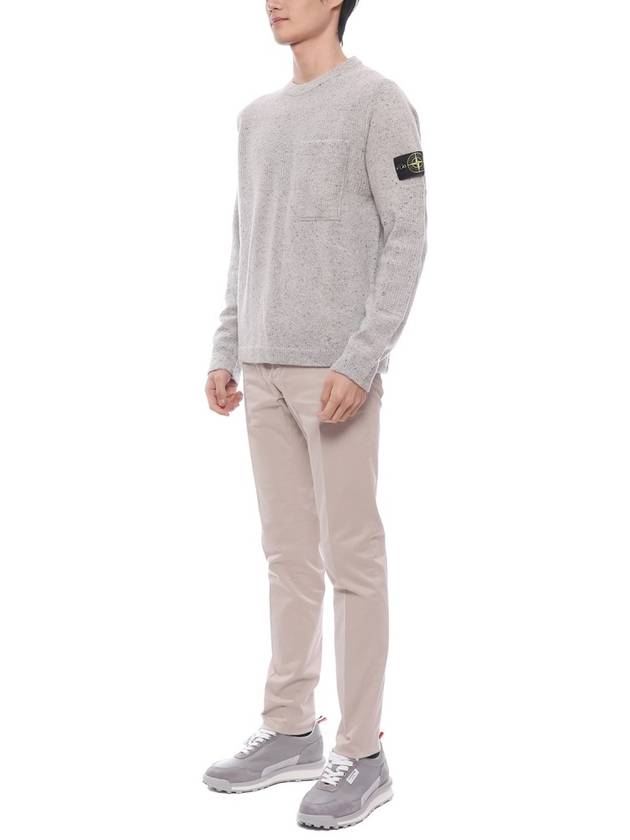 Speckle Crew Neck Knit Top Grey - STONE ISLAND - BALAAN 5