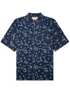 Print Cotton Short Sleeve Shirt Blue - MARNI - BALAAN 2