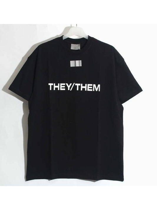 Day Them Print Short Sleeve T-Shirt Black - VETEMENTS - BALAAN 2