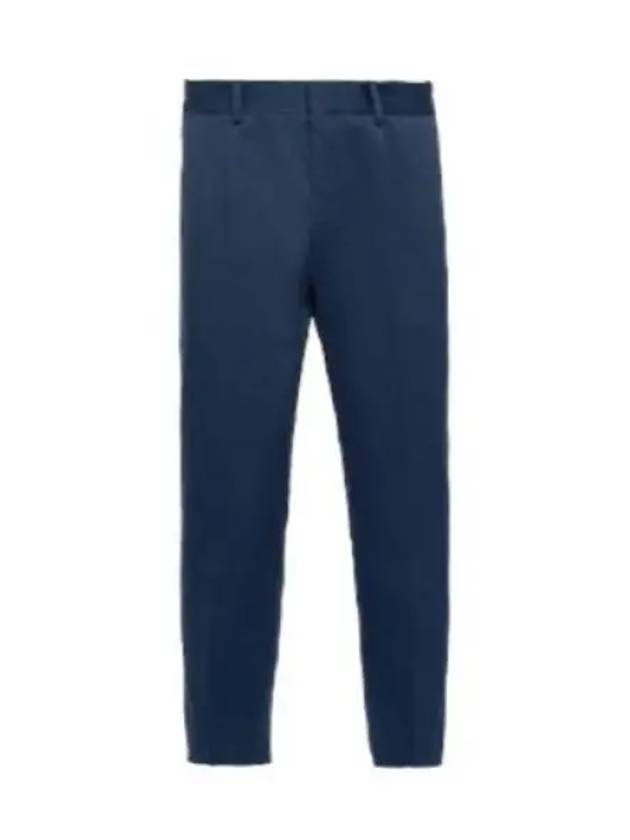 Triangle Logo Gabardine Straight Pants Navy - PRADA - BALAAN 2