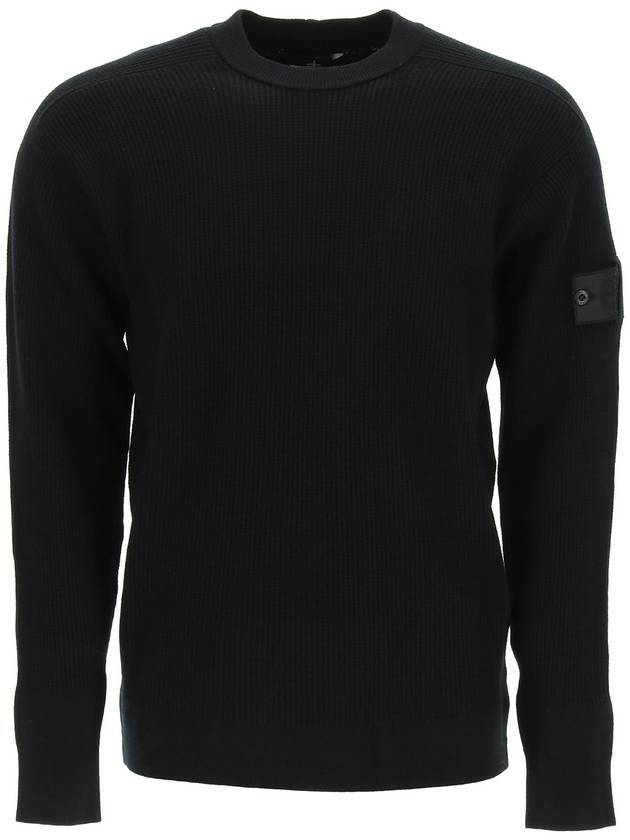 Shadow Project Wappen Patch Knit Top Black - STONE ISLAND - BALAAN 1