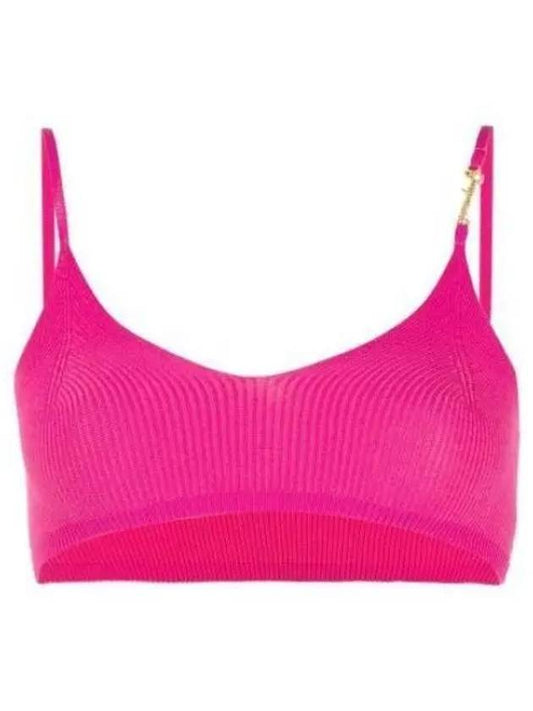 Le Bandeau Pralu Logo Knit Bra Pink - JACQUEMUS - BALAAN 2