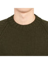 Men’s Merino Wool Knit Top Khaki - TEN C - BALAAN 7