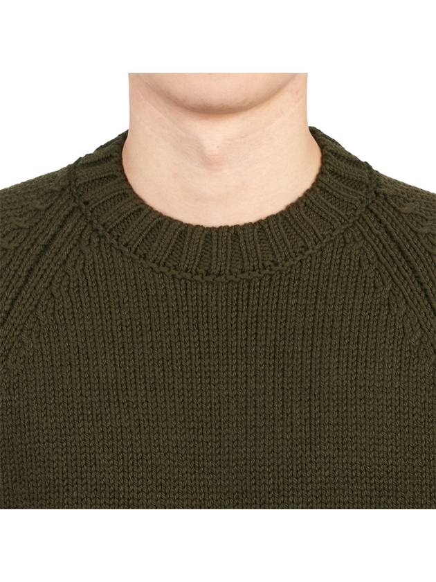 Men’s Merino Wool Knit Top Khaki - TEN C - BALAAN 7