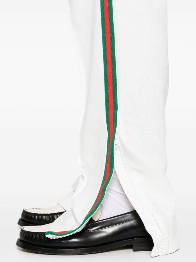 Web Jersey Drill Jogging Straight Pants Off White - GUCCI - BALAAN 3