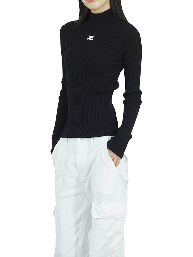 Mockneck Rib Knit Top Black - COURREGES - BALAAN 5