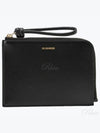 Embossed Logo Leather Envelope Card Wallet Black - JIL SANDER - BALAAN 2