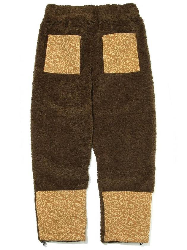 Paisley Patch Sherpa Fleece Pants Khaki - OGARP - BALAAN 3