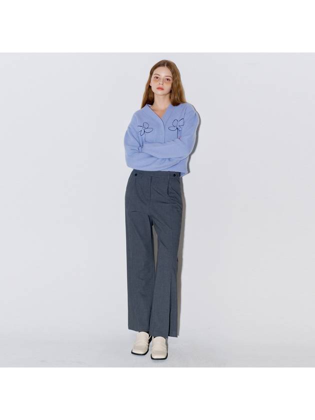 Button Point Wool Pintuck Wide Slacks Grey - OPENING SUNSHINE - BALAAN 5