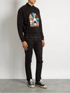 Shark Patch Cotton Sweatshirt Black - SAINT LAURENT - BALAAN 5