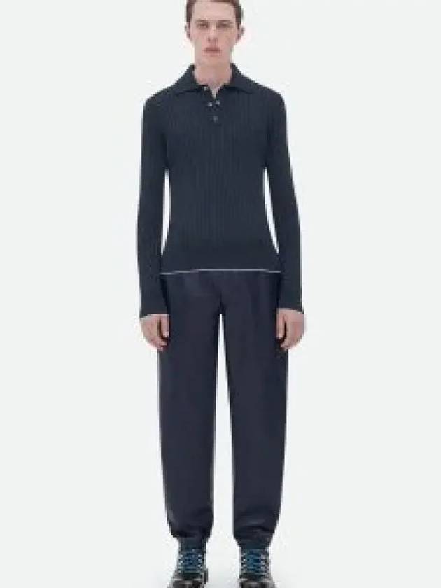 Cotton Long Sleeve Polo Shirt Midnight Blue - BOTTEGA VENETA - BALAAN 2