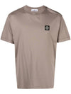 Logo Patch Short Sleeves T-Shirt Dove Grey - STONE ISLAND - BALAAN 1