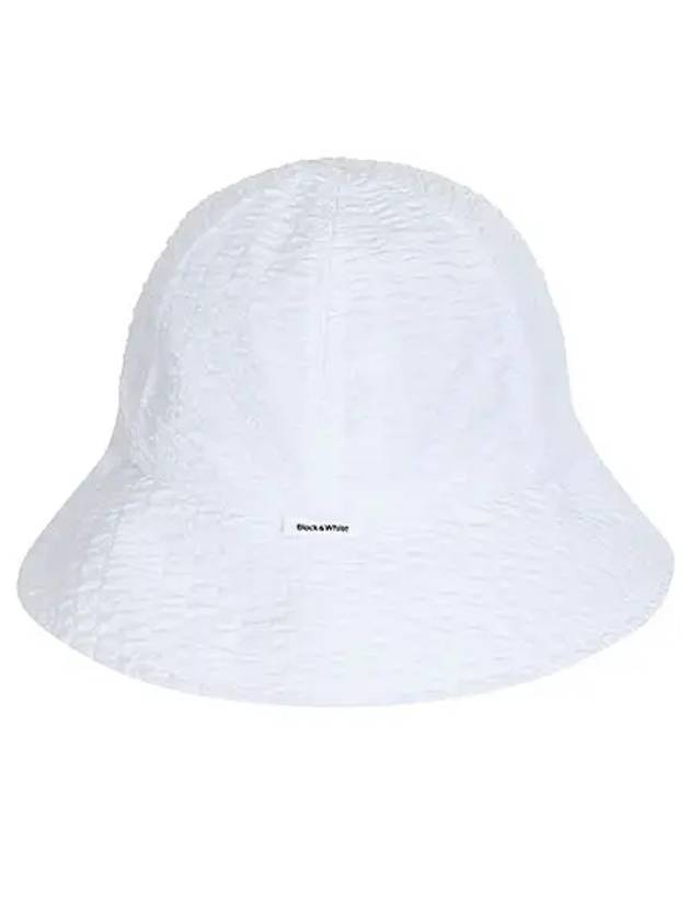 Women s seersucker bucket hat 8624LZSP WHITE - BLACK&WHITE - BALAAN 4