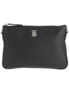 Peyton Leather Clutch Bag Black - BURBERRY - BALAAN 2