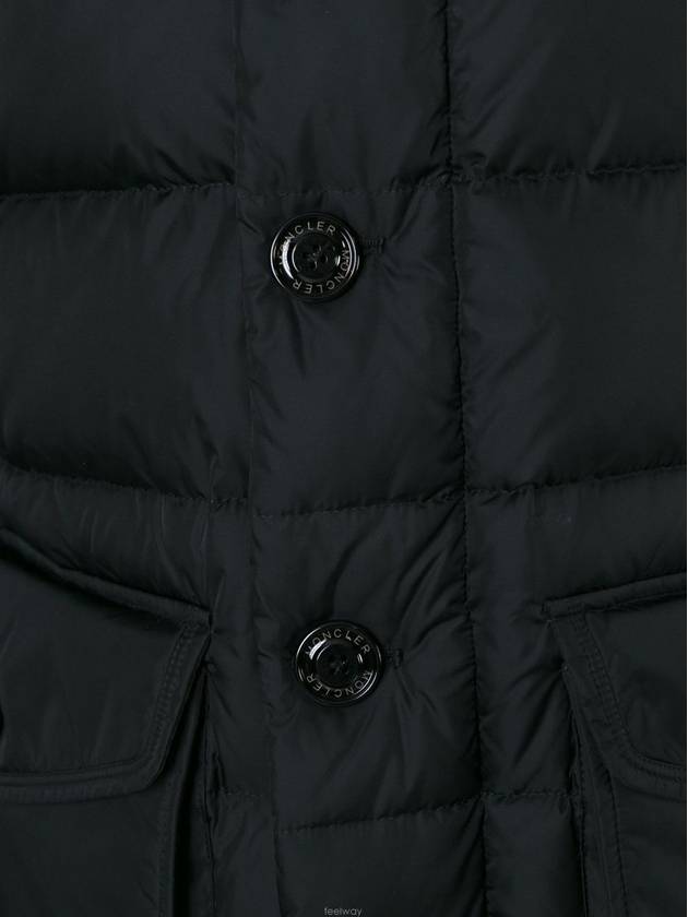 Men's Cluny Hooded Fur Short Padding Black - MONCLER - BALAAN 7