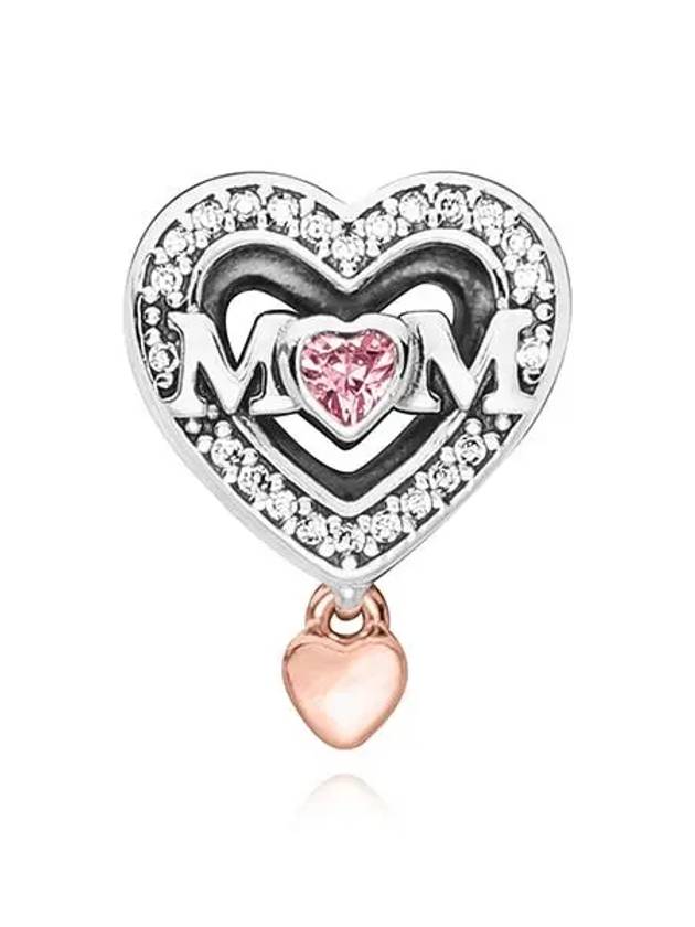 Two-Tone Openwork Mom Heart Bracelet Charm Silver - PANDORA - BALAAN 3