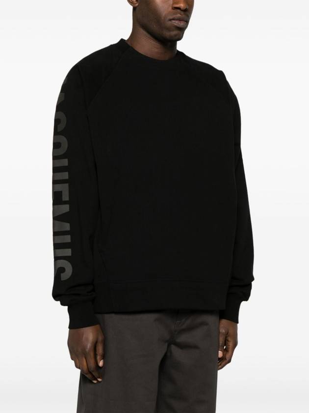 Le Typo Logo Print Cotton Sweatshirt Black - JACQUEMUS - BALAAN 4