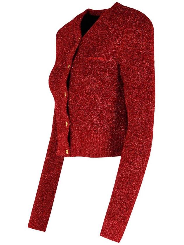 Ganni 'Sparkle' Red Wool Blend Cardigan - GANNI - BALAAN 2