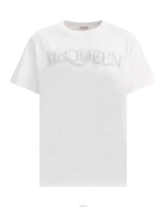 Spray Foil Print Short Sleeve T-Shirt White - ALEXANDER MCQUEEN - BALAAN 2