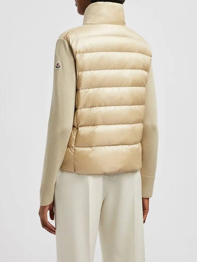 Patted wool cardigan beige - MONCLER - BALAAN 4