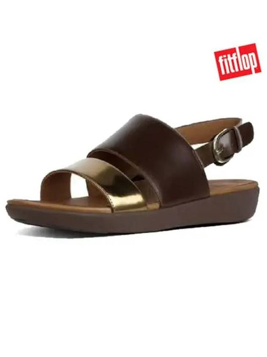 Delta Backstrap Sandals Leather Mirror Espresso Bronze M53 558 - FITFLOP - BALAAN 1