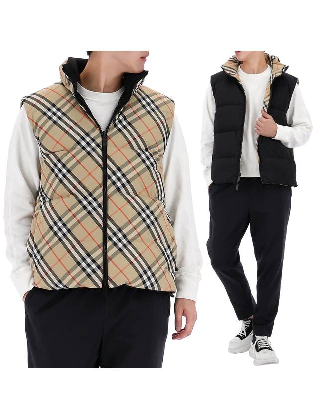 Reversible Check Padded Vest Sand - BURBERRY - BALAAN 2