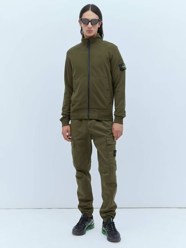 Men's Wappen Patch Cotton Zip Up JacketKhaki - STONE ISLAND - BALAAN 2