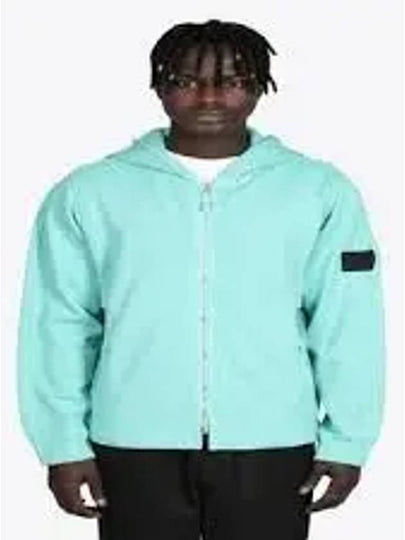 Shadow Project Cotton Lyocell Fleece Zip Up Hoodie Aqua Blue - STONE ISLAND - BALAAN 2