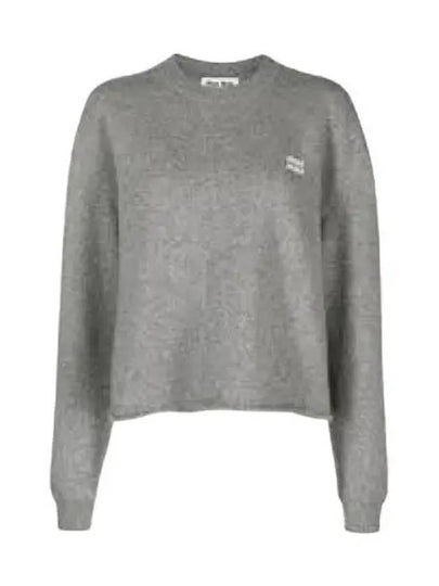 Wool Cashmere Knit Top Grey - MIU MIU - BALAAN 2