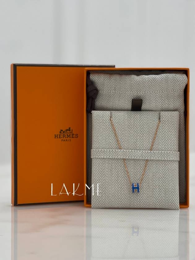 Mini Pop Ache Women s Necklace Blue Satire Rose Gold - HERMES - BALAAN 1