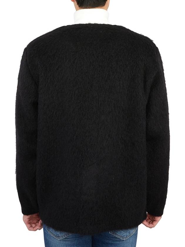 Mohair V-neck Relaxed Fit Wool Cardigan Black - OUR LEGACY - BALAAN 5