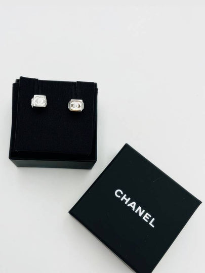 Earrings silver cubic square cube CC logo - CHANEL - BALAAN 2