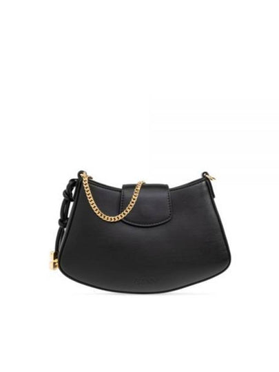 Swing Logo Chain Leather Mini Cross Bag Black - GANNI - BALAAN 2