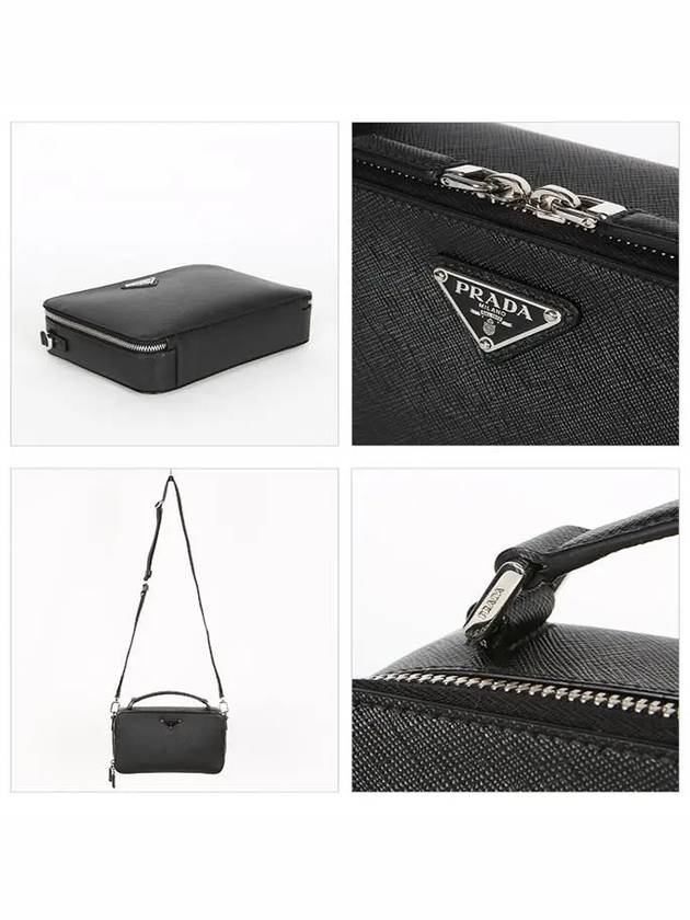 Medium Brique Saffiano Leather Cross Bag Black - PRADA - BALAAN 4