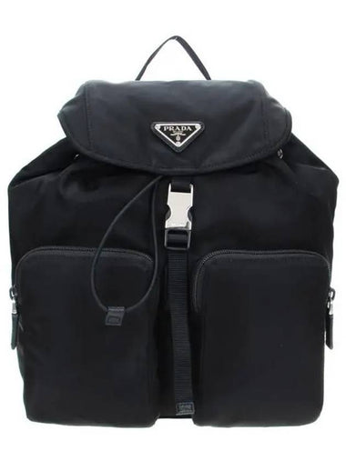 Nylon Triangle Logo Pocono Backpack Black - PRADA - BALAAN 1