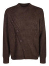 Le Cardigan Pau Asymmetric Cardigan Dark Brown - JACQUEMUS - BALAAN 2