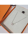 Mini Pop H Pendant Silver Necklace Rose Dragee - HERMES - BALAAN 8