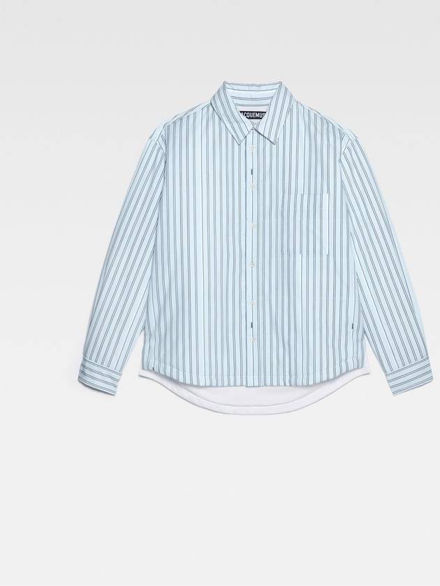 La Chemise Boulanger Striped Cotton Long Sleeve Shirt Blue - JACQUEMUS - BALAAN 2