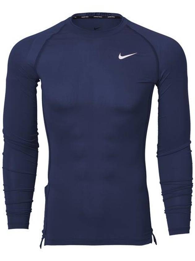 Pro Tight Long Sleeve T-Shirt Navy - NIKE - BALAAN 2