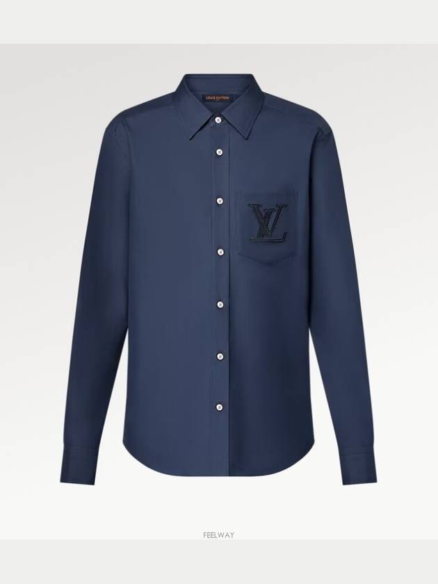 1AFRMJ Embroidered Long Sleeved Cotton Shirt - LOUIS VUITTON - BALAAN 5