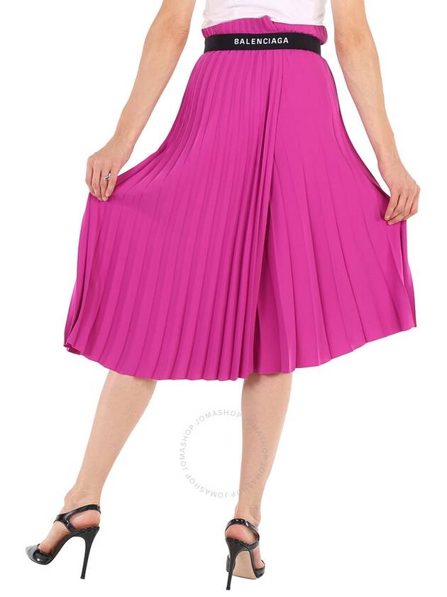 unbalanced belted pleated skirt fuchsia - BALENCIAGA - BALAAN 4