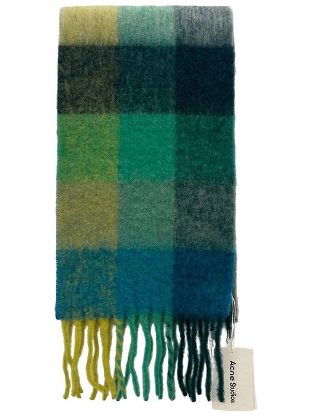 Check Mohair Muffler Yellow Green - ACNE STUDIOS - BALAAN 3