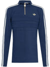 Premium Logo Embroidered Long Sleeve T Shirt Night Indigo - ADIDAS - BALAAN 1