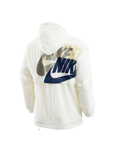 Lightweight Woven Hooded Jacket White - NIKE - BALAAN 1